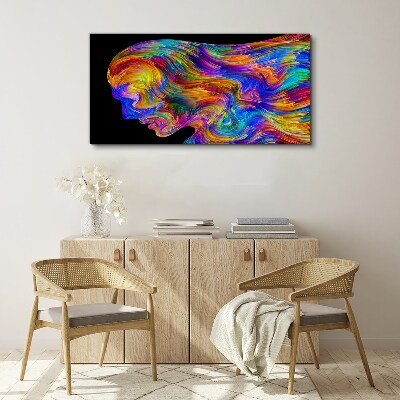 Tableau toile imprimée Silhouette colorée en mouvement