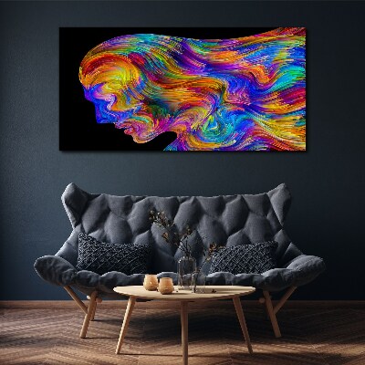 Tableau toile imprimée Silhouette colorée en mouvement