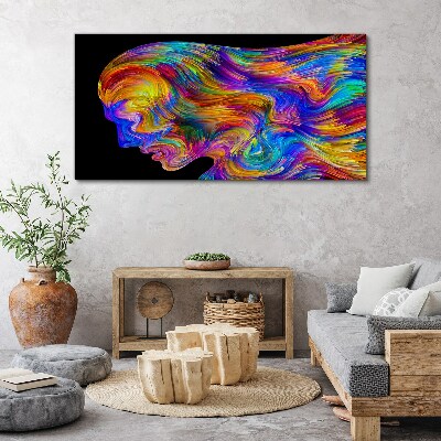 Tableau toile imprimée Silhouette colorée en mouvement