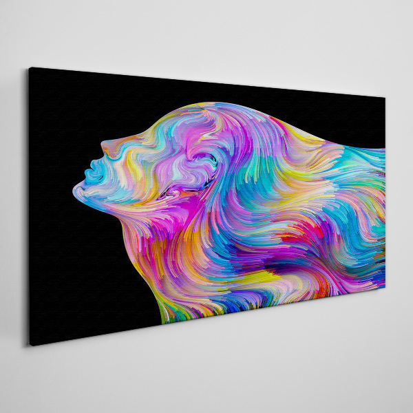 Tableau imprimé sur toile Silhouette colorée d'une femme en mouvement