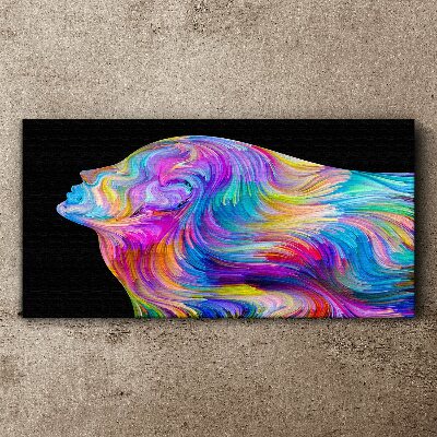 Tableau imprimé sur toile Silhouette colorée d'une femme en mouvement