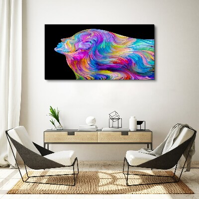 Tableau imprimé sur toile Silhouette colorée d'une femme en mouvement