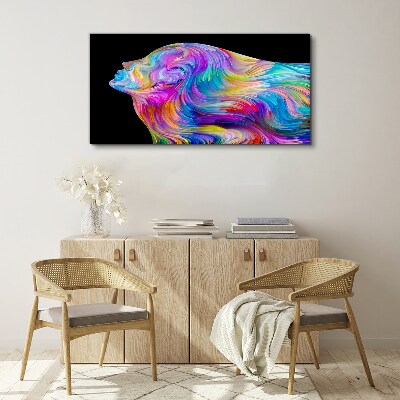 Tableau imprimé sur toile Silhouette colorée d'une femme en mouvement