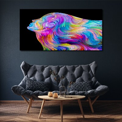 Tableau imprimé sur toile Silhouette colorée d'une femme en mouvement