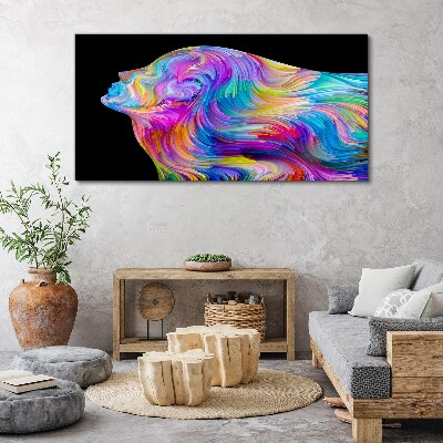 Tableau imprimé sur toile Silhouette colorée d'une femme en mouvement