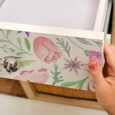 Film adhésif décoratif pour meuble Fleurs pastel