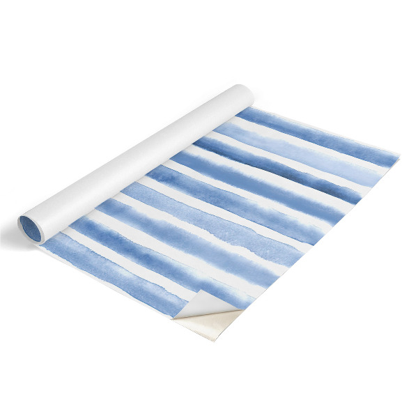 Papier peint adhésif pour meuble rayures bleues
