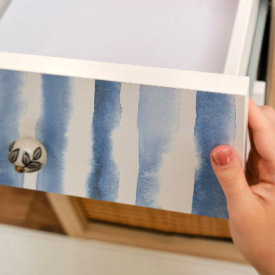 Papier peint adhésif pour meuble rayures bleues