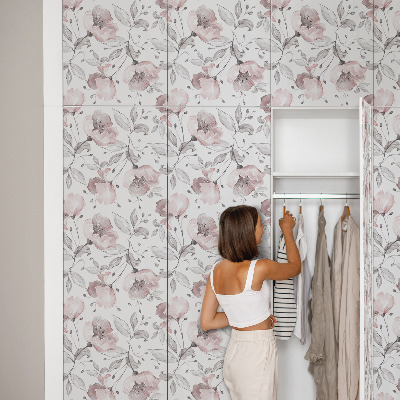 Adhésif pour meuble fleurs pastel