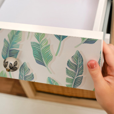 Papier adhésif pour meuble feuilles tropicales