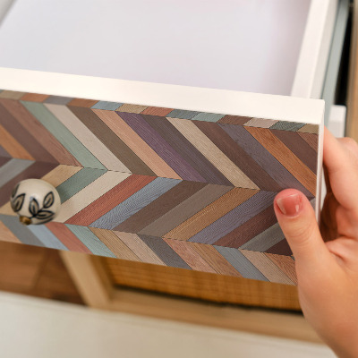 Revêtement adhésif pour meuble chevrons colorés