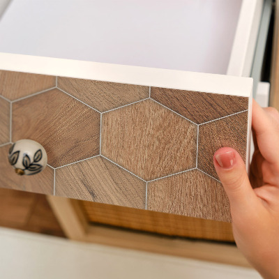 Papier peint adhésif pour meuble mosaïque en bois
