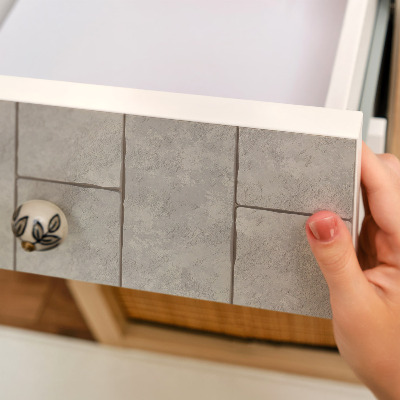 Papier adhésif pour meuble Carreaux gris