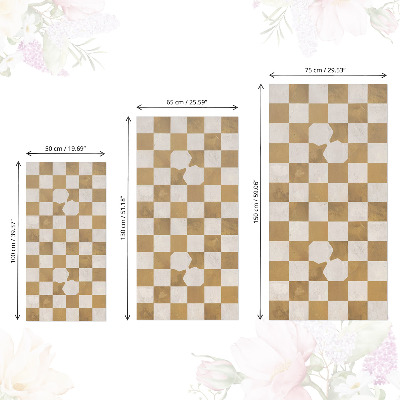 Adhésif pour meuble damier moutarde