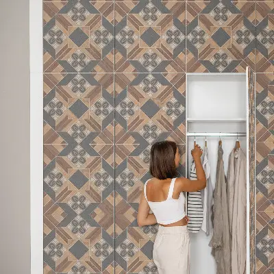 Revêtement adhésif pour meuble ornements géométriques
