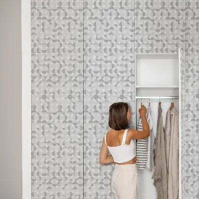Papier adhésif pour meuble Géométrie grise