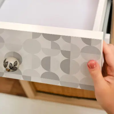 Papier adhésif pour meuble Géométrie grise