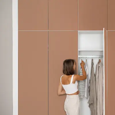 Film adhésif décoratif pour meuble orange terne