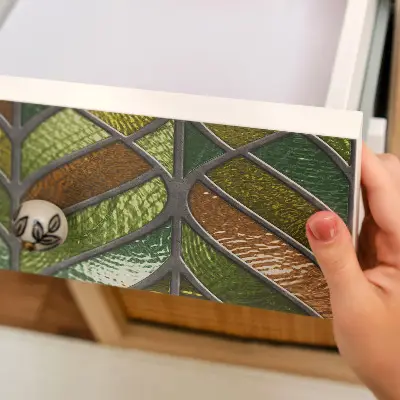Film adhésif décoratif pour meuble Feuilles de vitrail