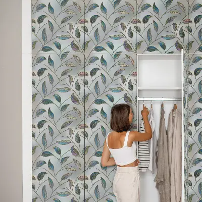 Film adhésif décoratif pour meuble Feuilles de vitrail