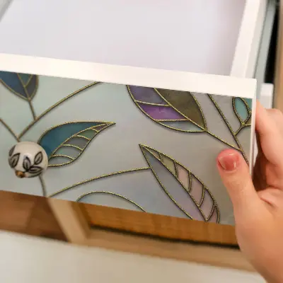 Film adhésif décoratif pour meuble Feuilles de vitrail