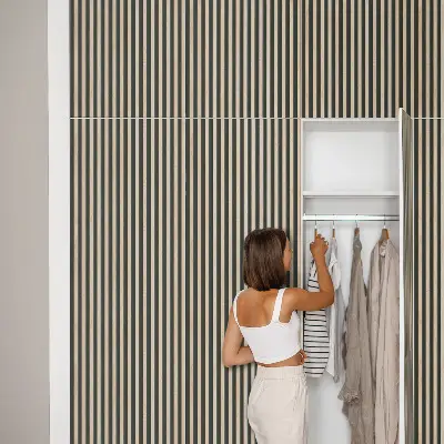 Film adhésif décoratif pour meuble rayures verticales