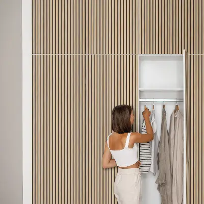 Film adhésif décoratif pour meuble rayures beiges