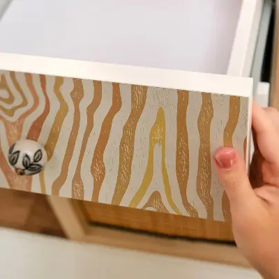 Adhésif pour meuble vagues de bois