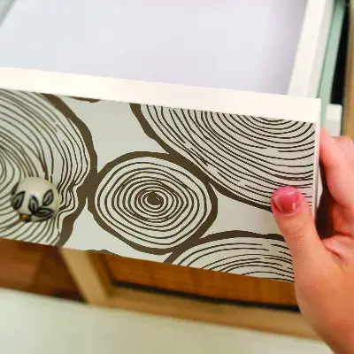 Papier adhésif pour meuble cercles en bois