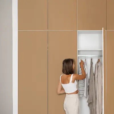 Papier peint adhésif pour meuble orange terne