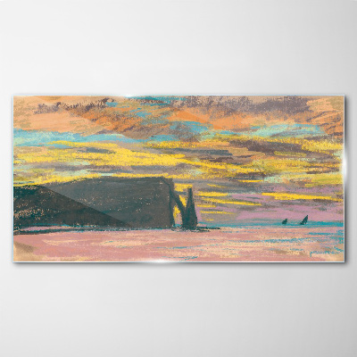 Tableau verre imprimé Coucher de soleil de Claude Monet