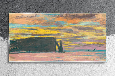 Tableau verre imprimé Coucher de soleil de Claude Monet