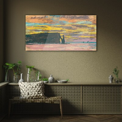 Tableau verre imprimé Coucher de soleil de Claude Monet