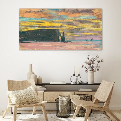 Tableau verre imprimé Coucher de soleil de Claude Monet