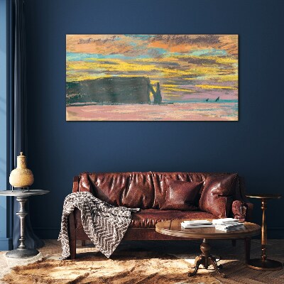 Tableau verre imprimé Coucher de soleil de Claude Monet