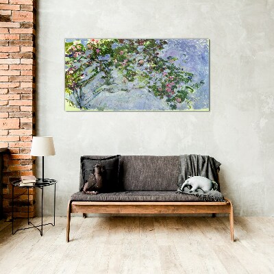 Tableau verre imprimé Les Roses Claude Monet