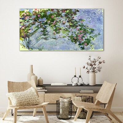 Tableau verre imprimé Les Roses Claude Monet