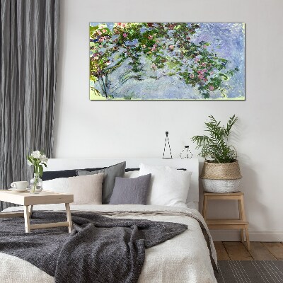 Tableau verre imprimé Les Roses Claude Monet