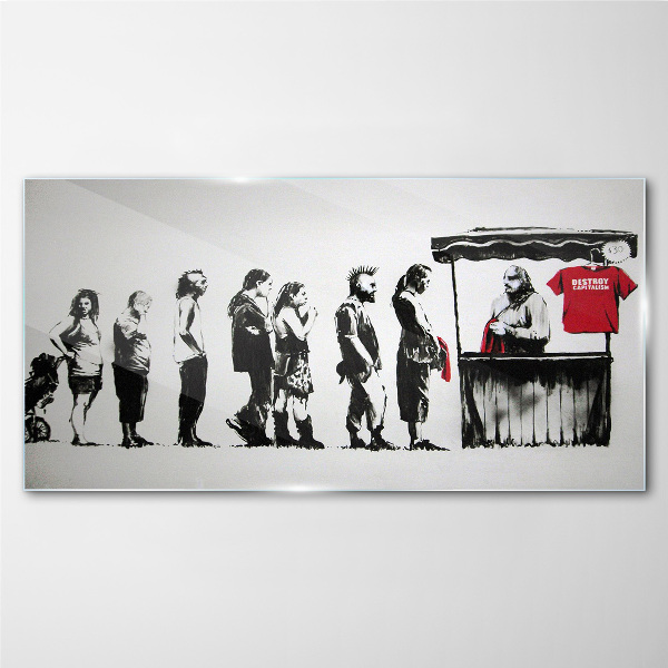 Tableau photo sur verre Festival Banksy
