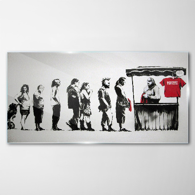 Tableau photo sur verre Festival Banksy