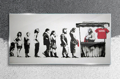 Tableau photo sur verre Festival Banksy