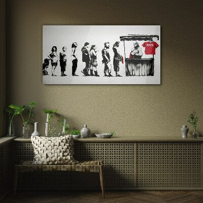 Tableau photo sur verre Festival Banksy