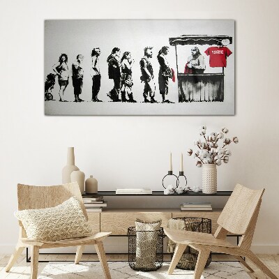 Tableau photo sur verre Festival Banksy