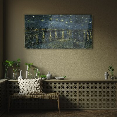 Tableau sur verre Étoiles sur le Rhône