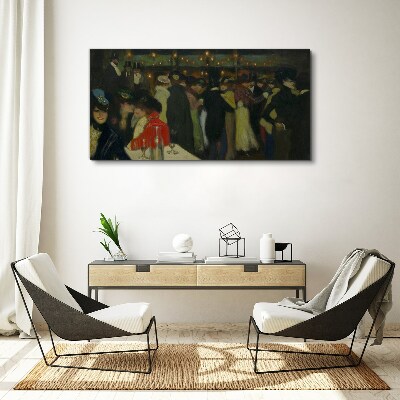 Tableau imprimé sur verre Soirée au café