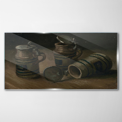 Tableau photo sur verre Tasses anciennes sur la table
