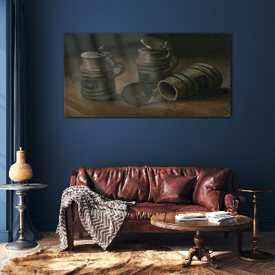 Tableau photo sur verre Tasses anciennes sur la table