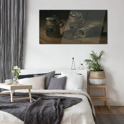 Tableau photo sur verre Tasses anciennes sur la table