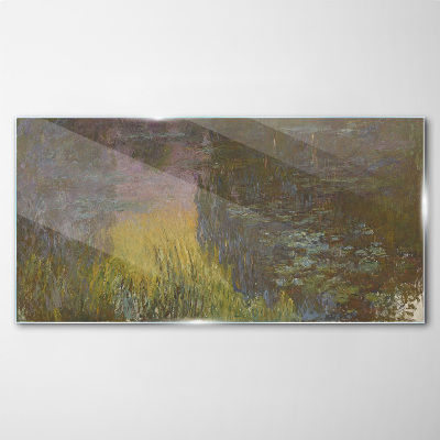 Tableau imprimé sur verre Reflet doré dans l'eau