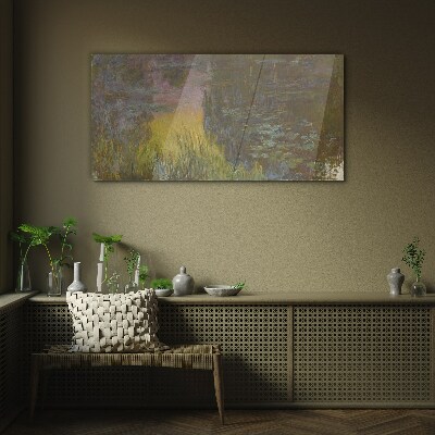 Tableau imprimé sur verre Reflet doré dans l'eau